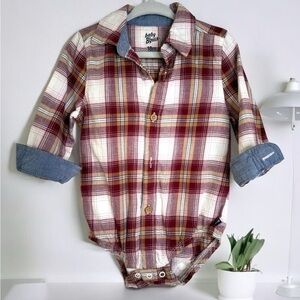 OshKosh B'gosh Red and Brown Bodysuit One Piece